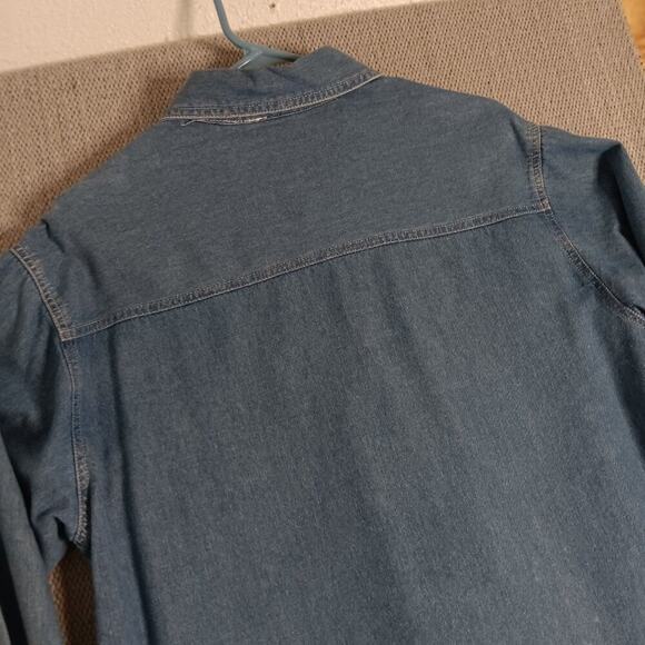 Bobbie Brooks Vintage Denim Shirt Womens Size M Blue X-Mas Bears Embroidered - Picture 10 of 15